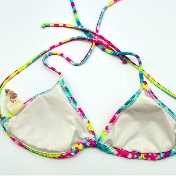 OP Bright Colored Triangle Bikini Top Sz S - Picture 4 of 8
